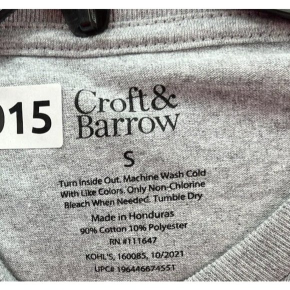 croft and barrow Mens long sleeve Shirt size s Color Gray Southern Sailing - Picture 6 of 8